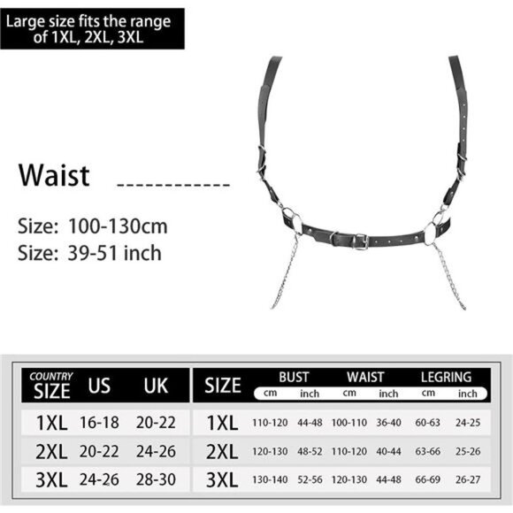Waist Belt Fashion Harness Body Chest Belt With Chains - Lb-472-xxl main image 5